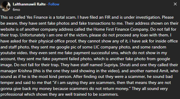 Yes Finance scam or not
