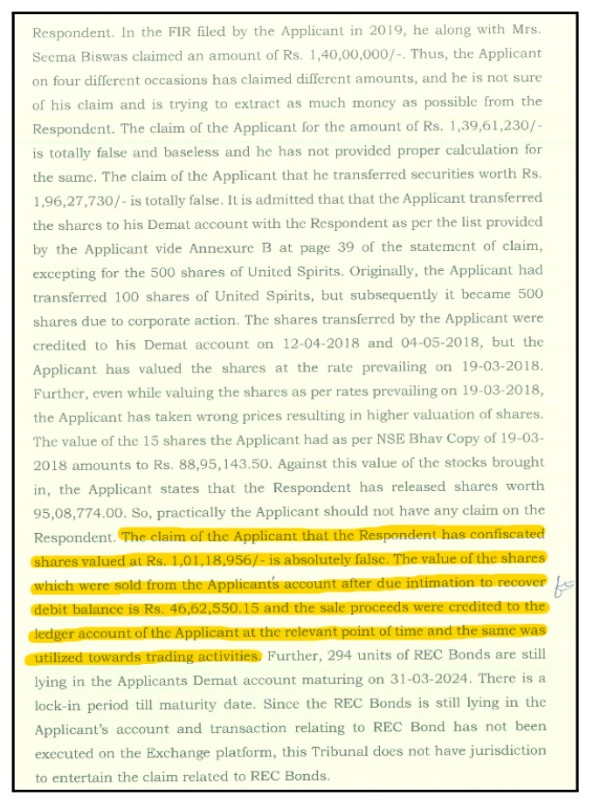 order for financial recovery