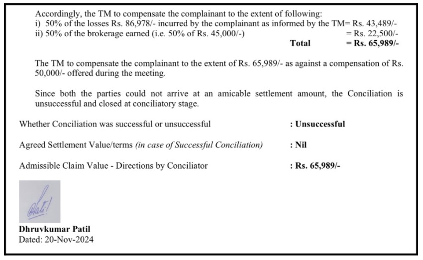 Motilal Oswal for Misleading Trading Practices