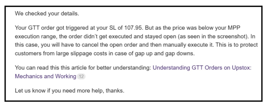 Why are Stop Loss Orders Not Working in Upstox