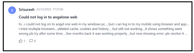 Angel One user complaint