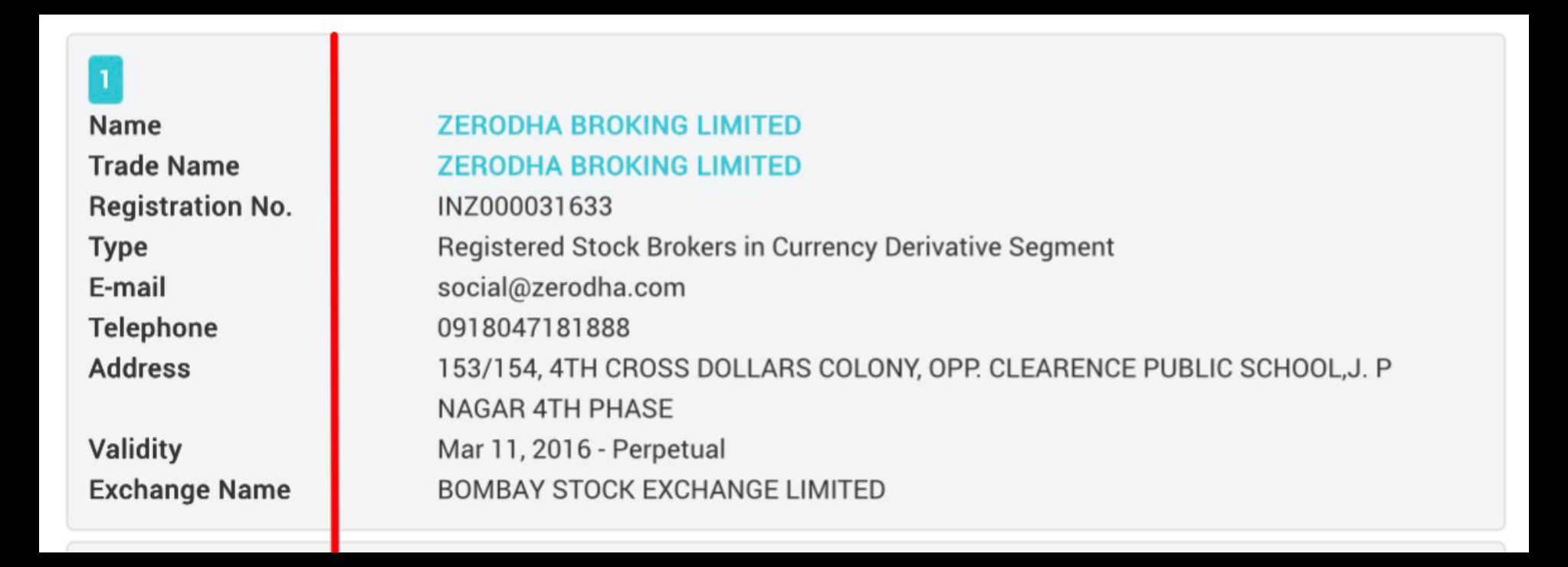 registration details on the portal