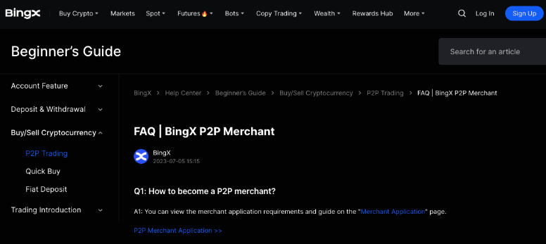 BingX P2P