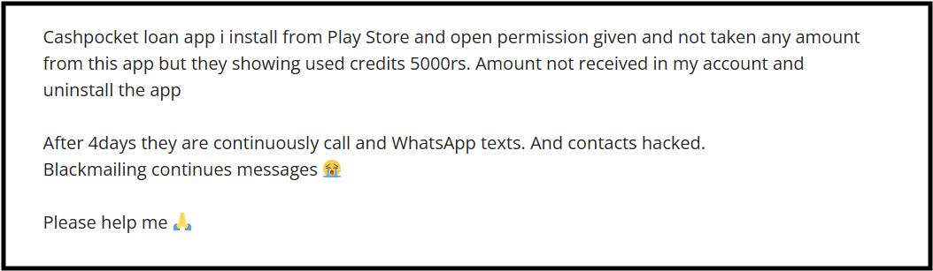 CashPocket Loan App withdrawal issue