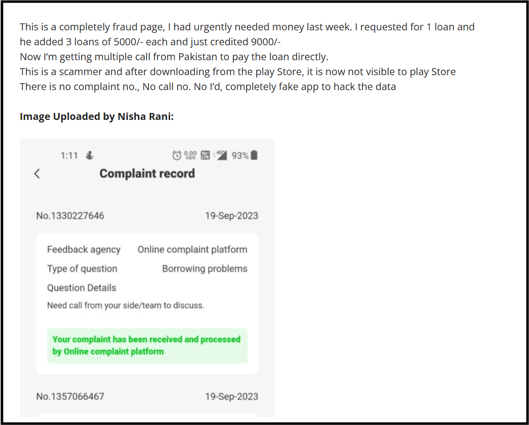 CashPocket Loan app complaints