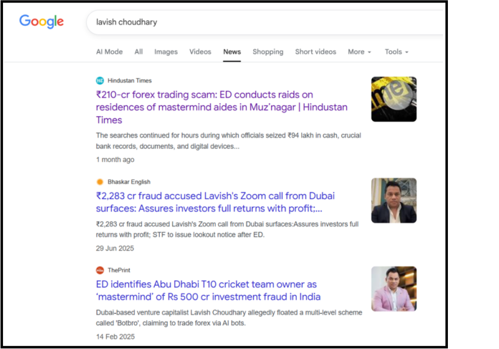 Cross market AI scam