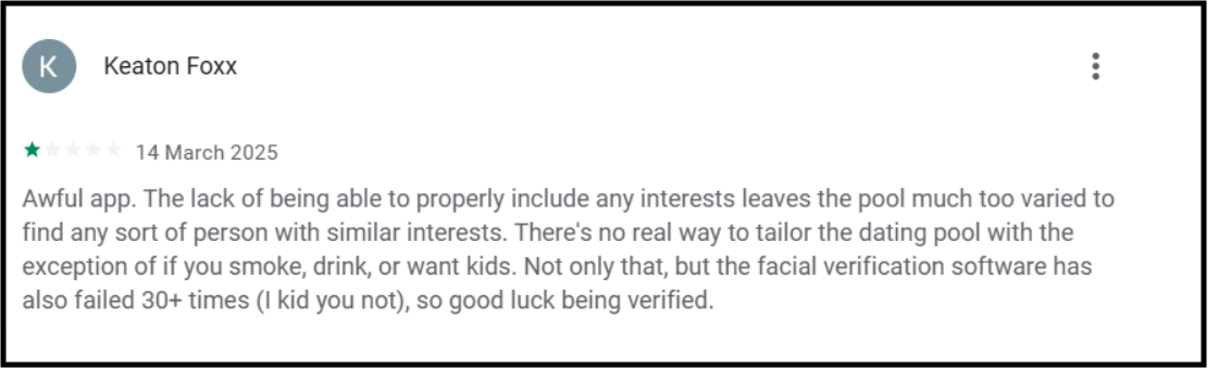 Hinge dating app complaints