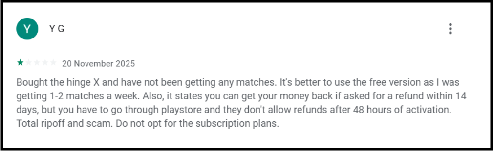 Hinge dating app scam
