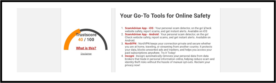 IncoinPay Scamadvisor score