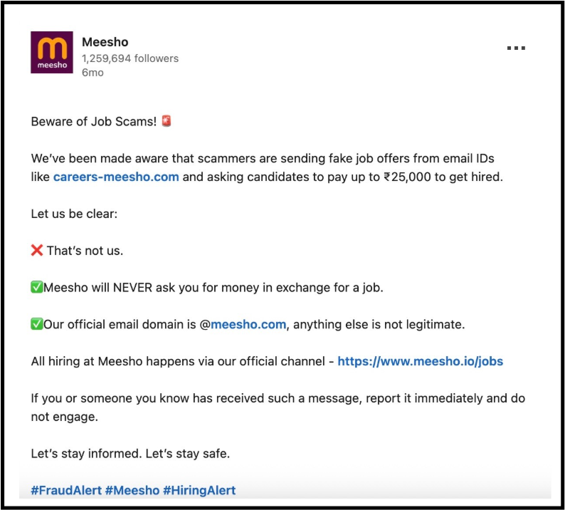 Meesho Fraud Alert