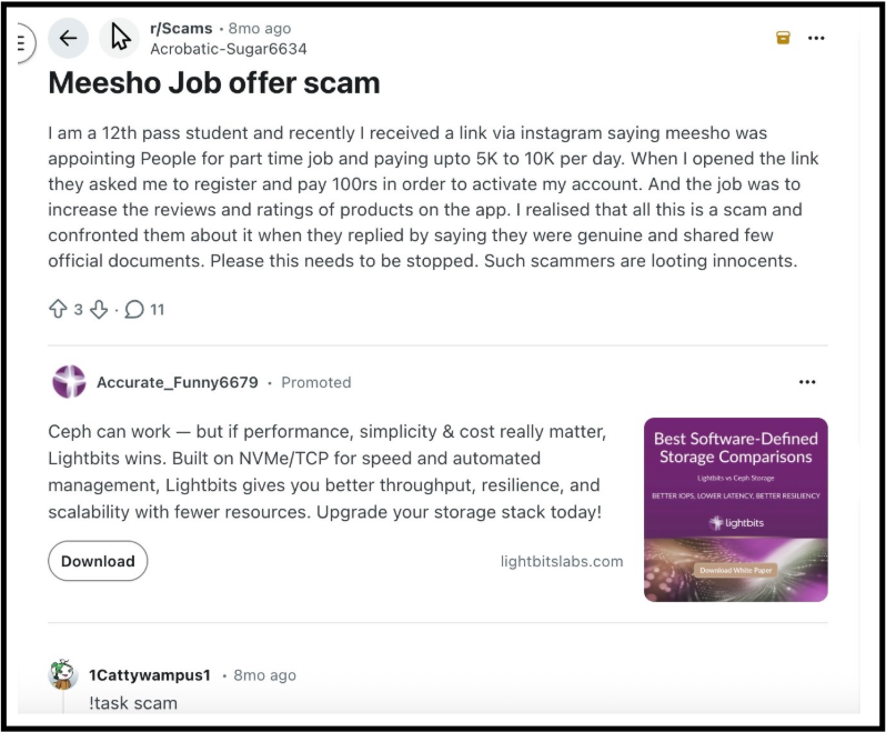 Meesho Task scam