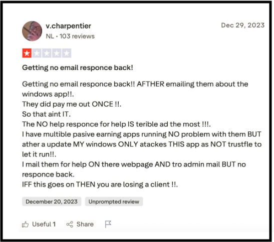 Traffmonetizer user issues