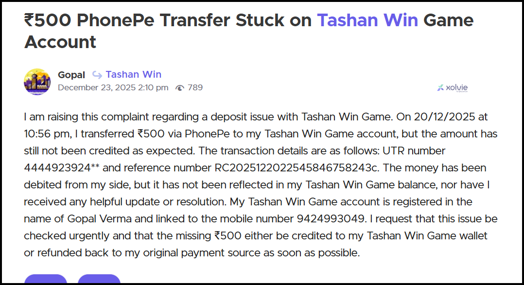 Tashan win claim money