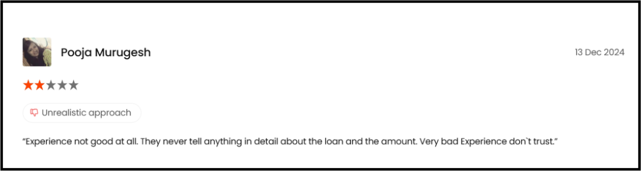 Yes finance poor experience
