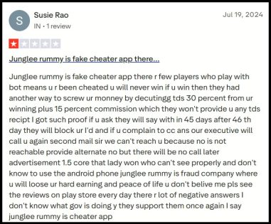 Junglee Rummy Issues