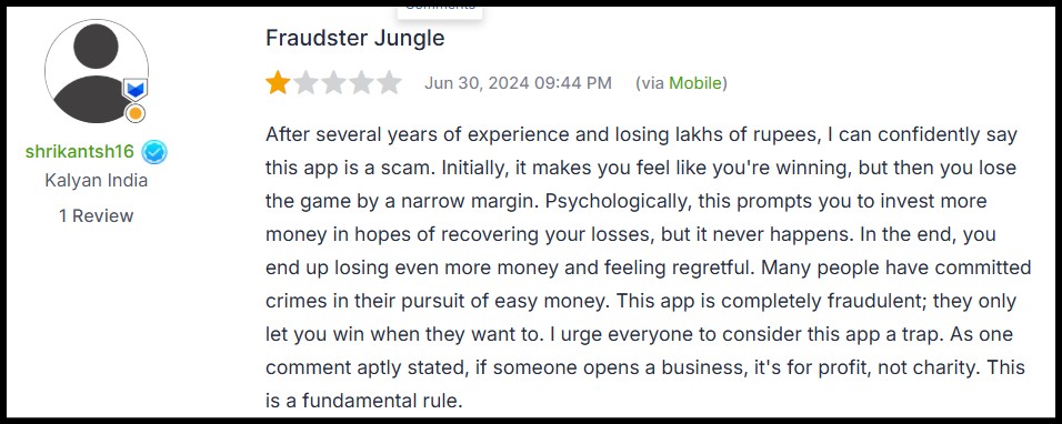 Junglee Rummy unfair game