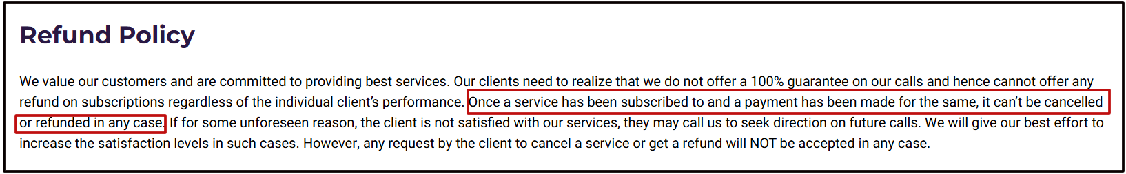 Ethical Research refund policy