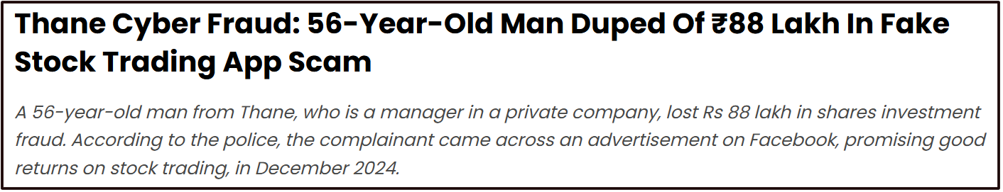 Fake trading financial scam