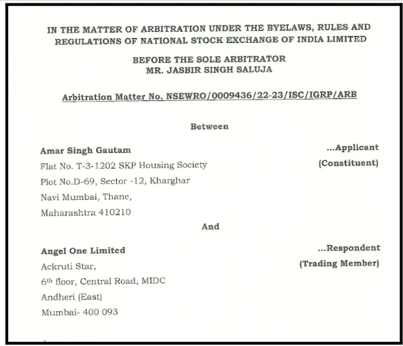 Angel One Arbitration