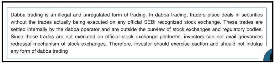 Dabba Trading illegal