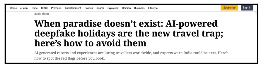 Deepfake Holiday scam