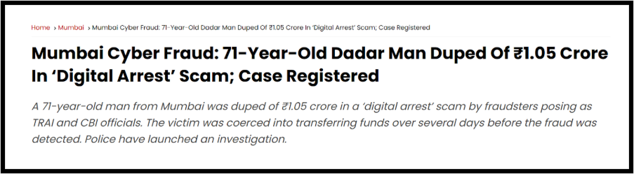 Digital arrest fraud