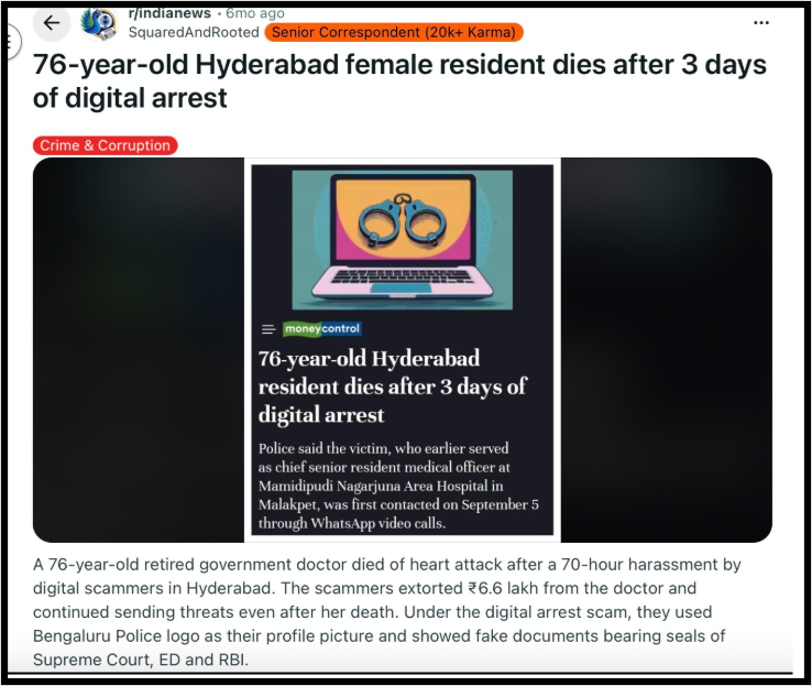 Digital arrest fraud