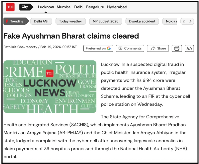 Fake Ayushman Bharat claim