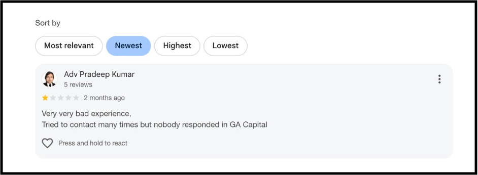 GA Capital issues