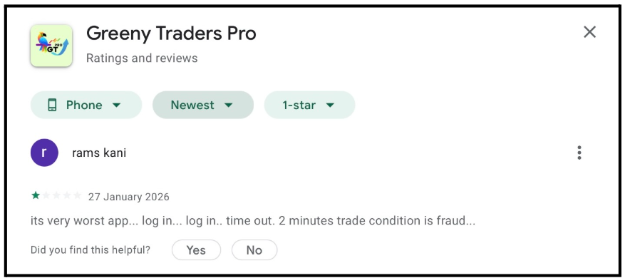 Greeny traders pro user issues