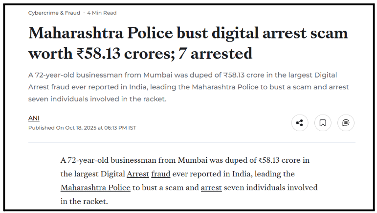 Maharashtra Police Bust Digital Arrest Scam