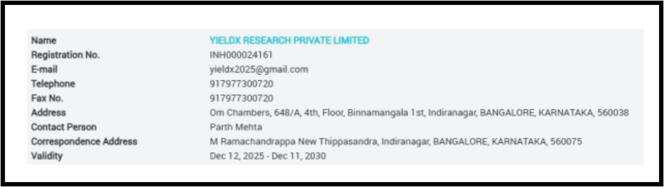 Yieldx Research SEBI Registered