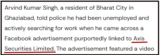 Axis Securities Block Trading issues