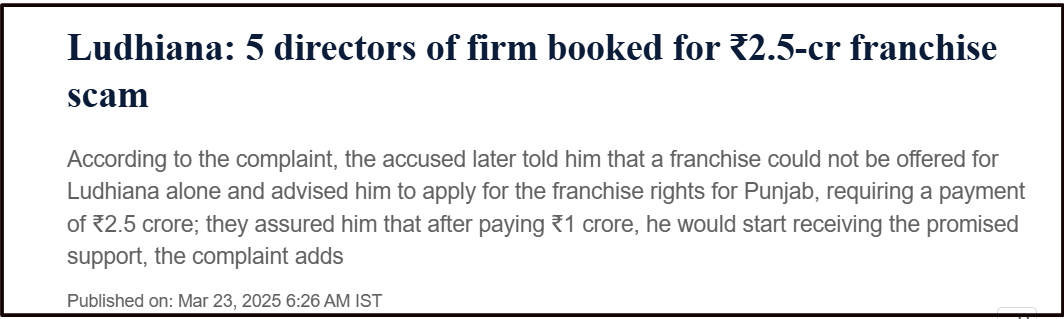 Franchise Scam investors