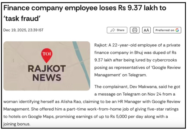 Real Google Review Scam Cases in India