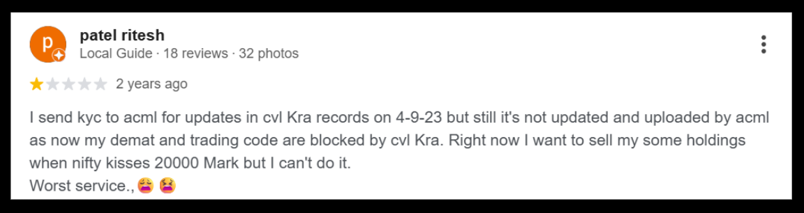 ACML Capital Markets google review