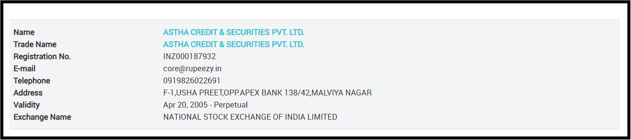 ASTHA CREDIT & SECURITIES PVT. LTD.