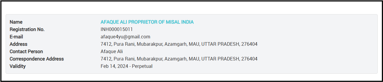 Afaque Ali SEBI details