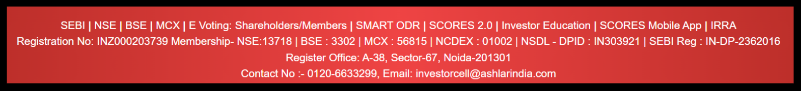 Ashlar Securities SEBI details