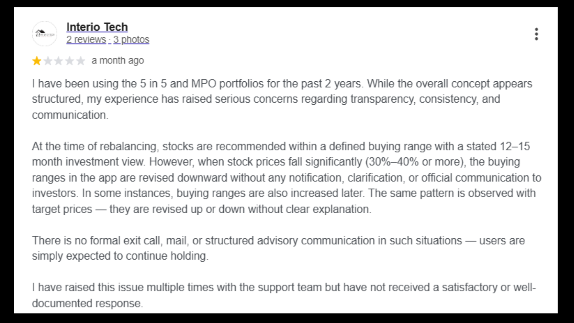 Equentis Wealth Advisory customer review