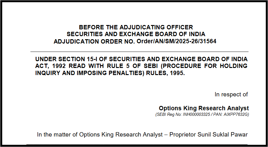 Options King SEBI Order