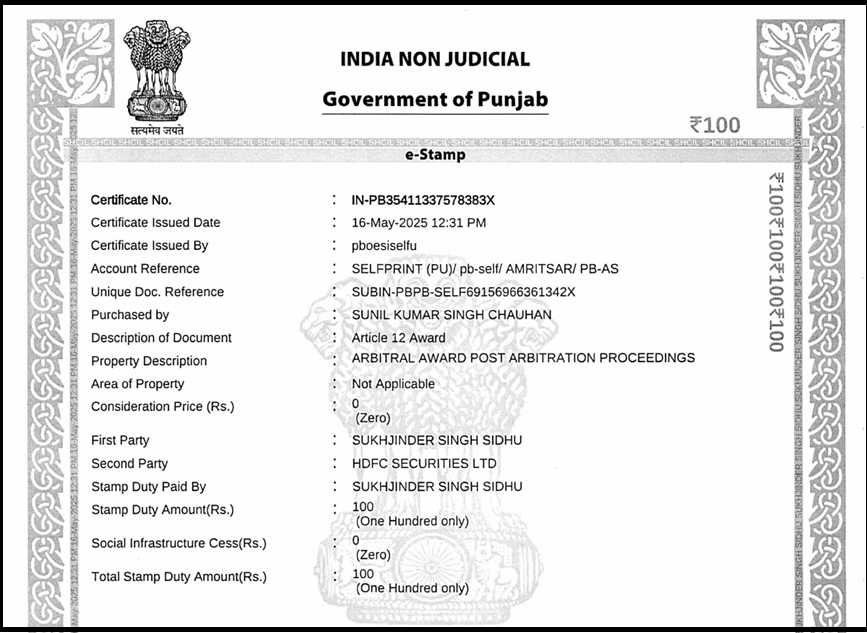 HDFC Securities Arbitration Case