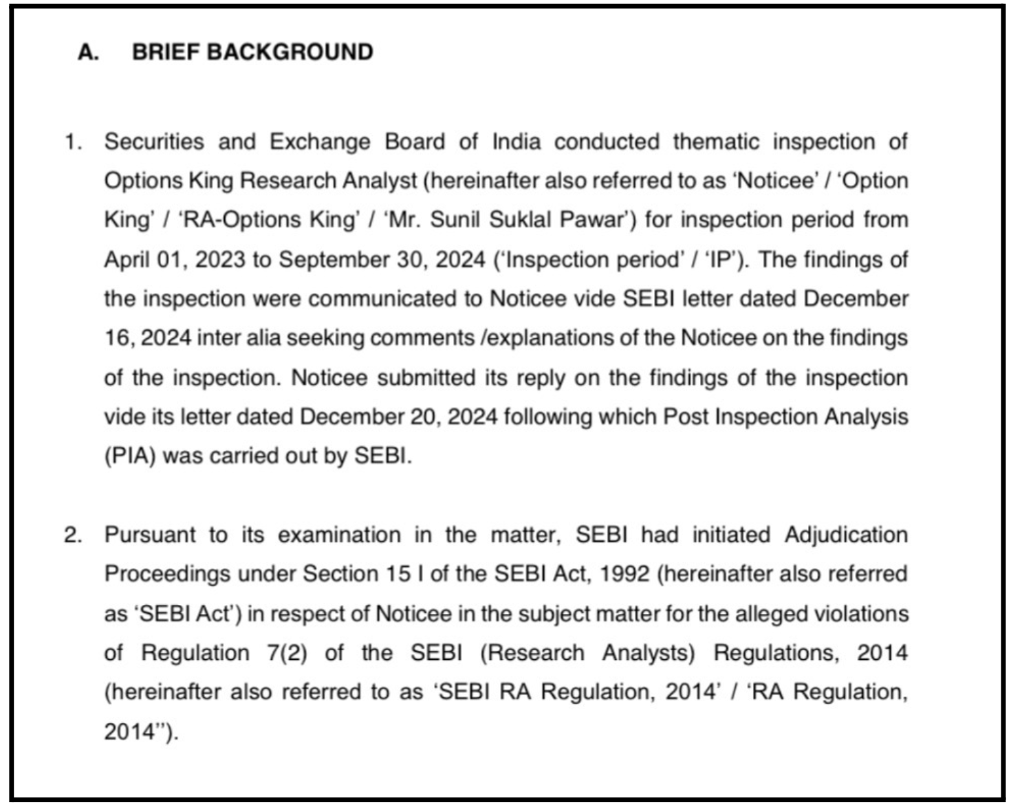 Sunil Pawar SEBI order 