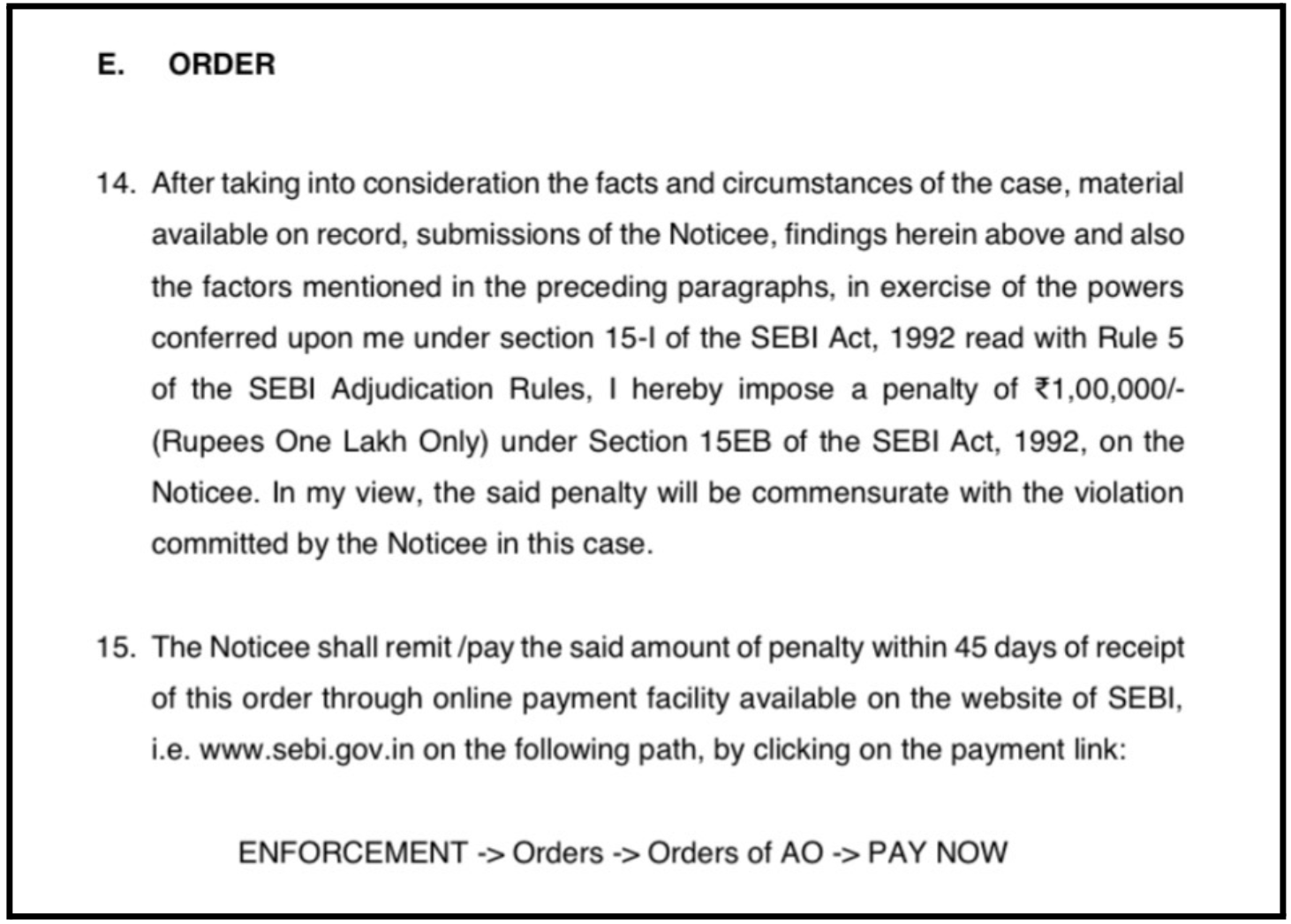 sunil pawar SEBI order