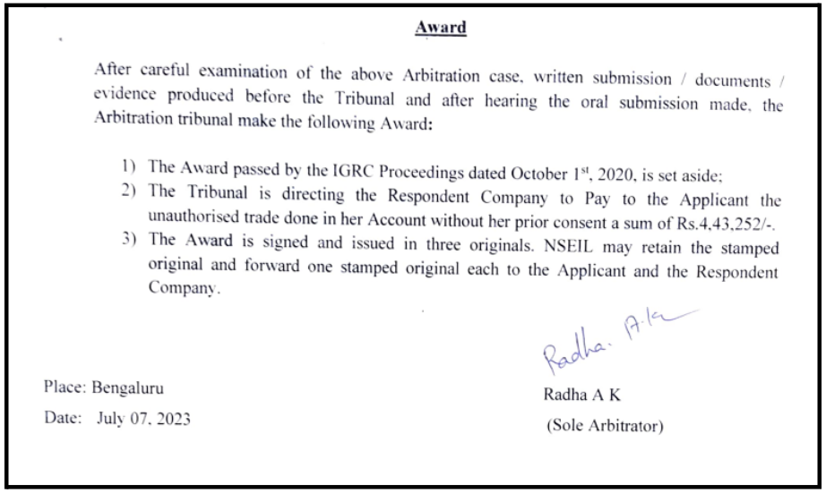 Master Capital Arbitration Case