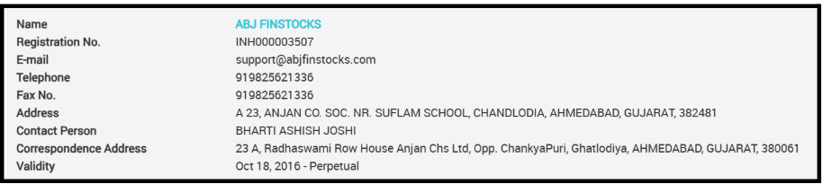 Is ABJ Finstocks SEBI Registered