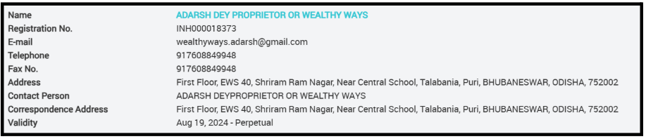 Is Wealthy Ways SEBI Registered