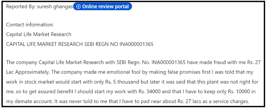 Capital Life Research Warning Signs