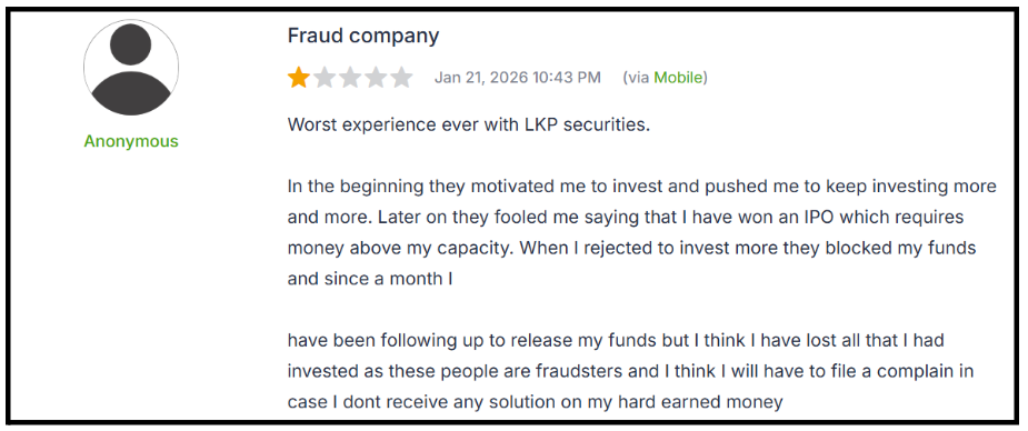 LKP Securities User Reviews