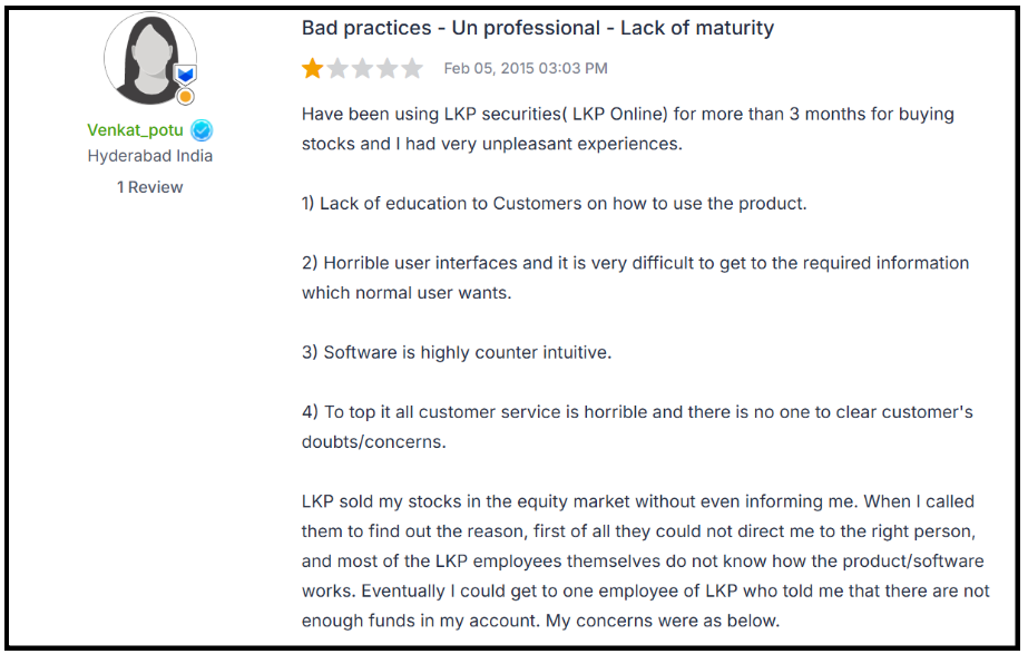 LKP Securities User Reviews